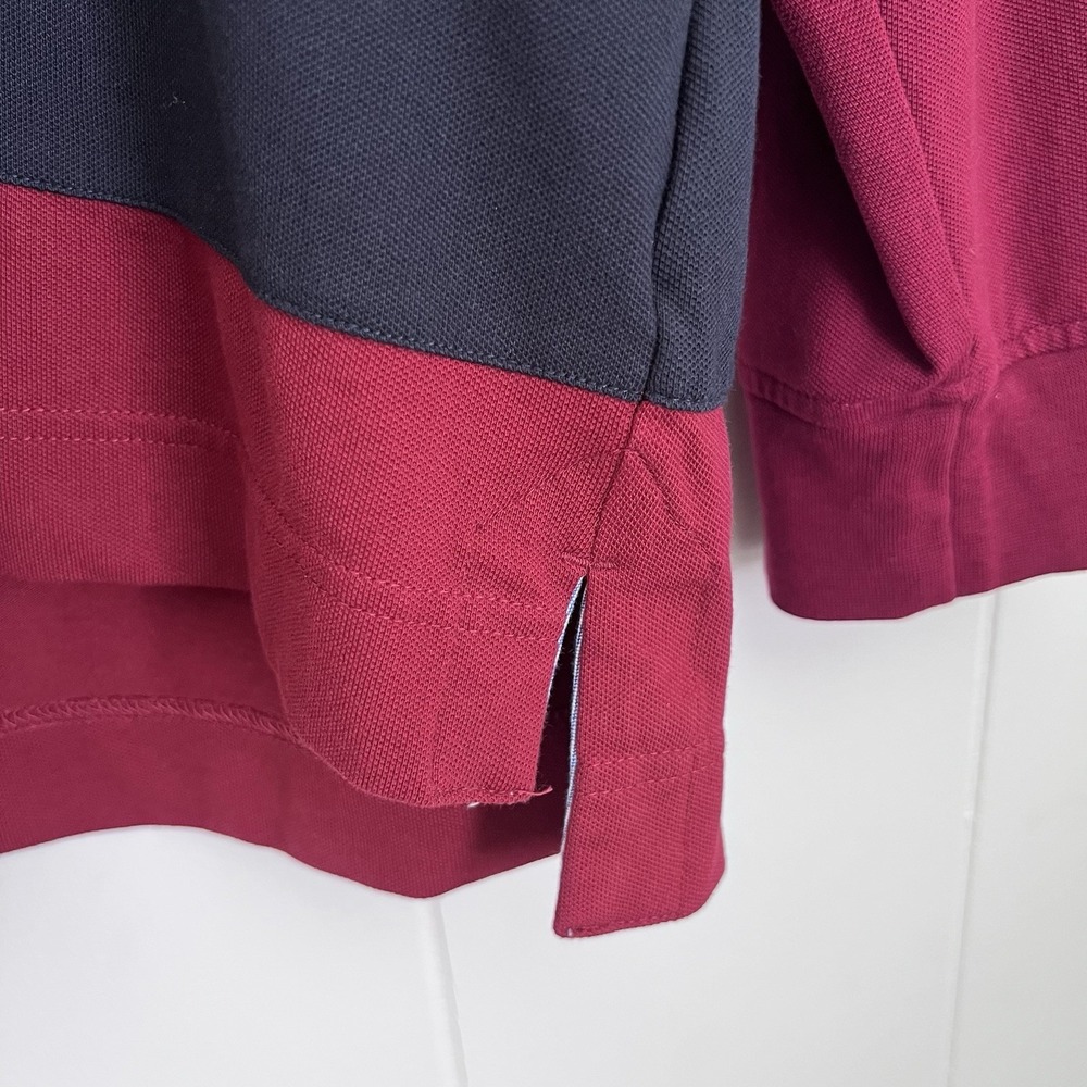 Tommy‎ Hilfiger Regular Fit Colorblock LS Polo Size L ,Blue/Maroon "READ DES " - Picture 5 of 7